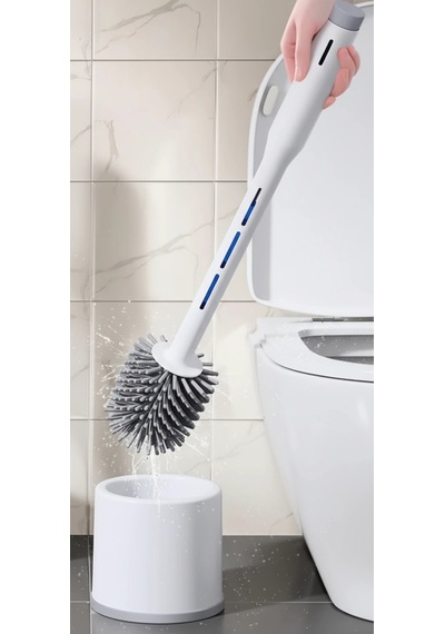 Silikon Deterjan Hazneli Esnek Tuvalet Fırçası - Banyo Temizliği İçin Çok Renkli