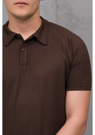 Mass Plus Regular Fit Likralı Kendinden Çizgili Yarım Baggy Pantolonlu T-shirt Takım Kahverengi Mass Plus Regular Fit Likralı Kendinden Çizgili Yarım Baggy Pantolonlu T-shirt Takım Kahverengi