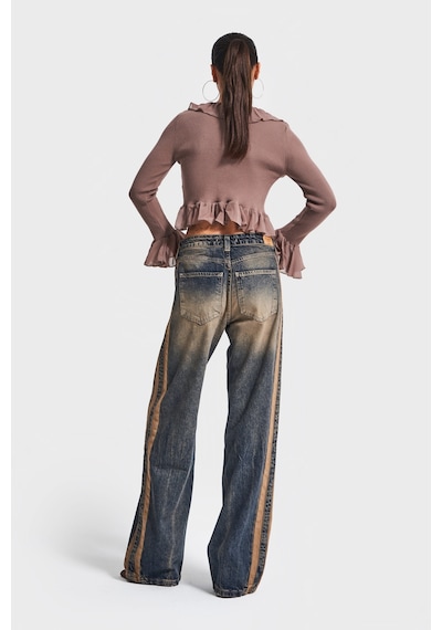 Itsbasic Kadın T.kot Rengi 35w5-85 Straight Baggy Fit Bol Kesim Tasarım Denim Jean