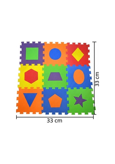 Polimat 33x33 Cm 7 Mm Geometrik Şekiller Eğitici Ve Eğlenceli Yer Puzzle Matı