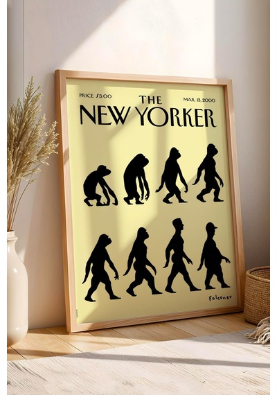 The New Yorker Çerçeveli Tablo March 13 2000 - Amerikan Erkeğinin Evrimi Tablosu