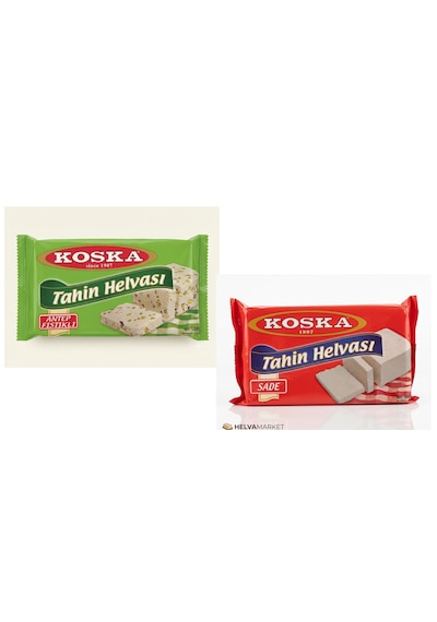 Koska Fıstıklı Ve Sade Tahin Helvası 500 Gr 2 Si Bir Arada