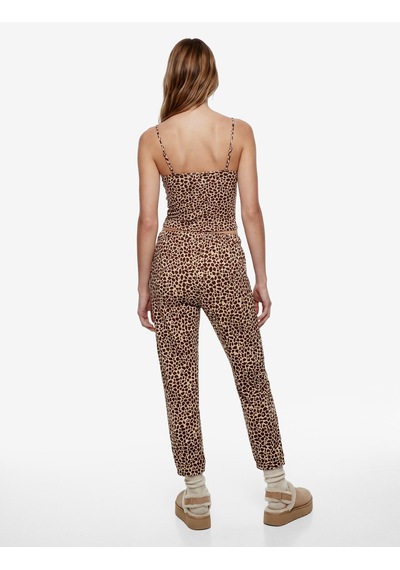 Koton Leopar Desenli Beli Bağcıklı Yan Cepli Rahat Kesim Pijama Altı Leopar Desenli 7wlk40102mk Çok Renkli