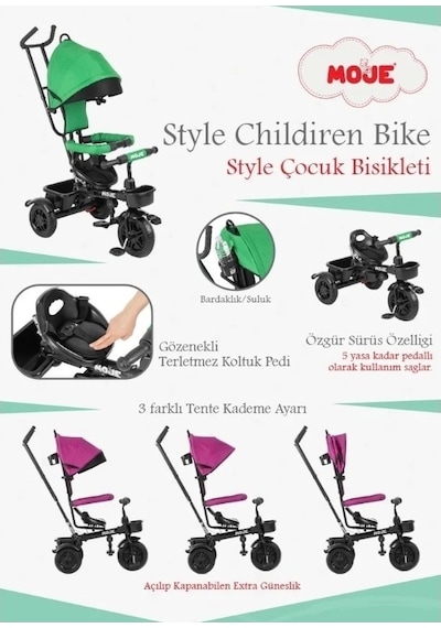 Moje Style Yeşil Bebek Bisikleti Yeşil