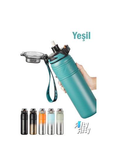 Tkk 900 Ml Çelik Termos Çift Kullanım Pipetli/rahat İçim -12/24 Sıcak-soğuk- Yalıtım -tkk2025900ml Yeşil