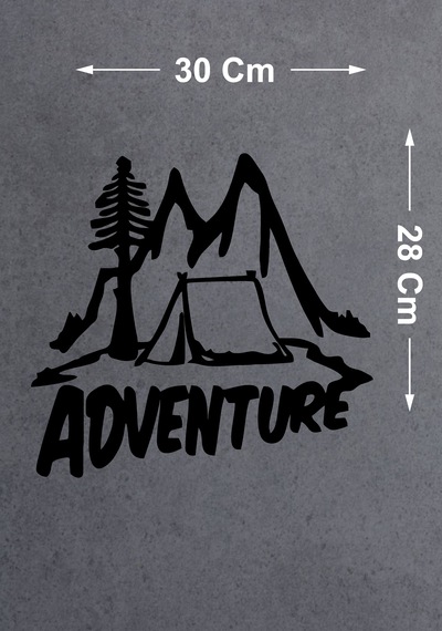 Kamp Adventure Sticker - Araba Oto Motosiklet Karavan Cam Sticker - 02167 30x28 Cm