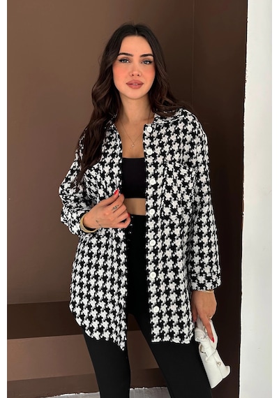 Asprin Fashion Kazayağı Gömlek Siyah Siyah