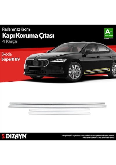 S-dizayn Skoda Superb B9 Krom Kapı Koruma Çıtası 2024 Üzeri A+ Ka