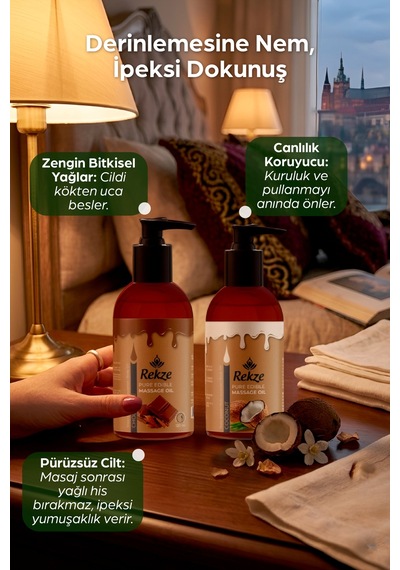 Erotik Denge Oyunu 120 Ml X2 Aromaterapi Çikolata & Hindistancevizi Masaj Yağı Seti - 738795676