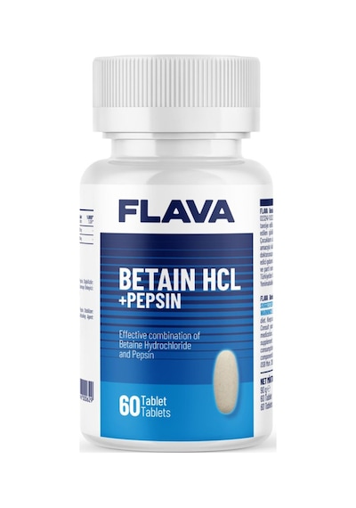 Flava Betain Hcl + Pepsin Takviye Edici Gıda 60 Tablet