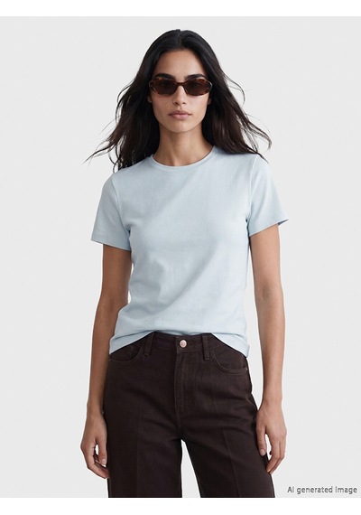 Lcw Vision Mavi Bisiklet Yaka Kadın Crop