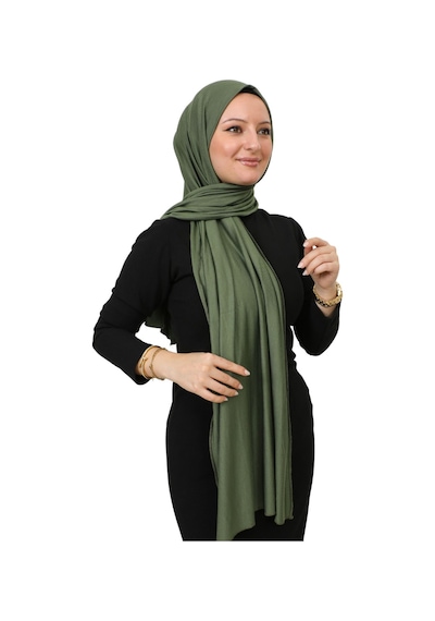 Modish Group Şal Tesettür Başörtüsü Premium Kumaş Eşarp Uzun Islami Giyim Viskon - Haki Haki