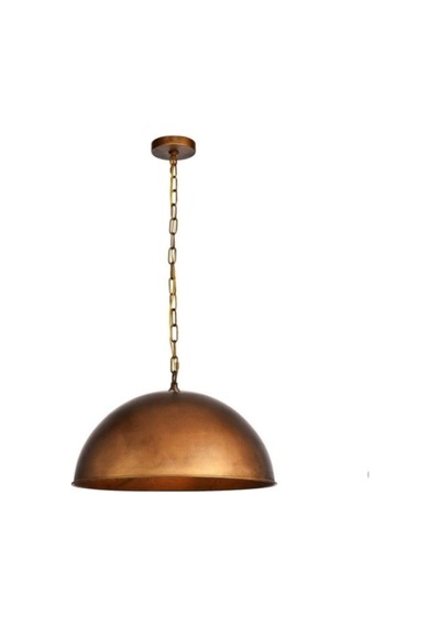 S Retro Rustik Fırcalı Bakır Eskitme Patina Avize 40 Cm Siyah