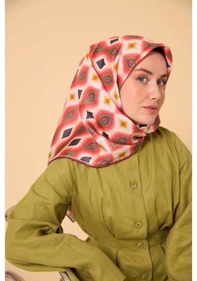 Silk Home Twill İpek Eşarp 11470-23 Yeşil, Mercan, Antrasit, Pembe, Asit, Beyaz