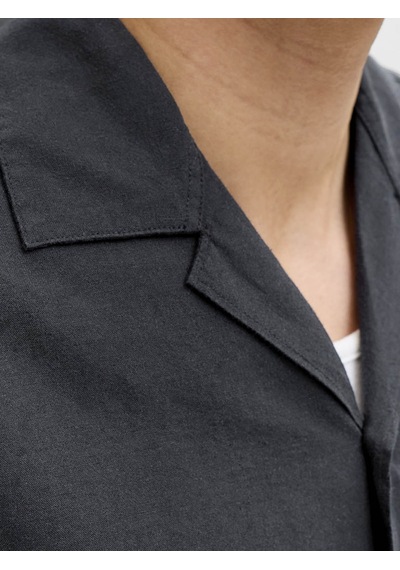 Jack & Jones Jjebreeze Lınen Blend Resort Shırt Siyah Erkek Gömlek 12288594