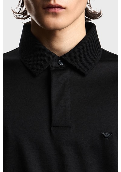 Emporio Armani Logolu Regular Fit Düğmeli Polo Erkek Polo Em004590 Af10017 Uc001 Siyah
