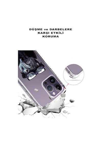 Samsung Galaxy M21 Uyumlu Köpek 3 Baskılı Şeffaf Köşe Korumalı Antişok Kılıf