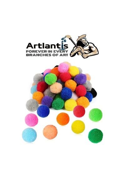 Ponpon 30 Mm 50 Li 1 Paket Karışık Renk Pon Pon 30 Mm Pompom 3 Cm Elişi Etkinliği Anasınıfı Kreş Okul Öncesi P
