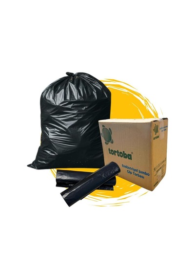 2 Rulo Endüstriyel Jumbo Çöp Torbası, Siyah