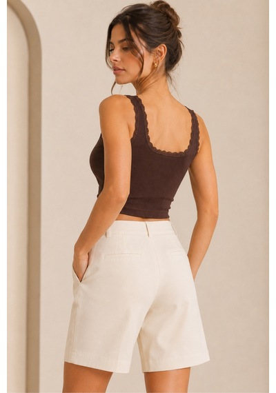 Loule Kadın 4'lü Dantel Detaylı Fitilli Crop Top Çok Renkli Pamuklu