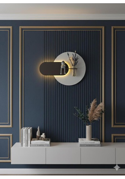 Karanfil Ahşap Pilli Ledli İskandinav Tarzı Salon Duvar Rafı Modern Çiçeklik 50 X 75 Cm Çok Renkli