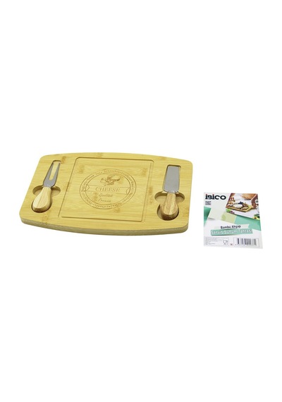 Dikdörtgen - Bombeli Kenar2-bıçak Sağ-sol Ahşap Bambukahvaltı Peynir Sunum Pano Bıçak Ahşap Saplı19x28.7x1.4cm Çok Renkli