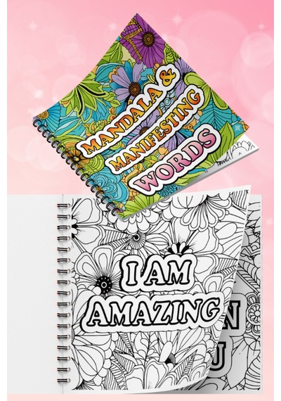 Mandala Manifest Words Bold And Easy 20x20 Cm Büyük Boyama Kitabı, Çocuklar Ve Yetişkinler İçin