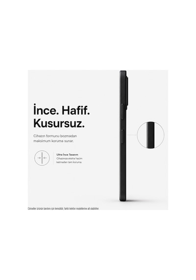 Tecno Spark 20 Kılıf Premium Mat İnce Kamera Korumalı Silikon Kapak Siyah