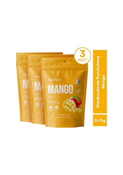 Thelifeco Freeze Dried - Dondurularak Kurutulmuş Mango 3'lü Paket 45 G