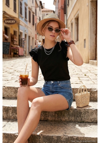 Lela Bayan T Shirt 5864500 Siyah Siyah