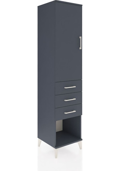 Hyperion Dolap Tek Raflı 3 Çekmeceli Tek Askılı 44x44x195 Ant... Antrasit