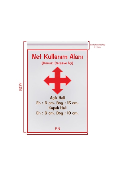 6X10+5 Cm. 6X15 1.000 Adet Şeffaf Bantlı Yapışkanlı Jelatin Poş
