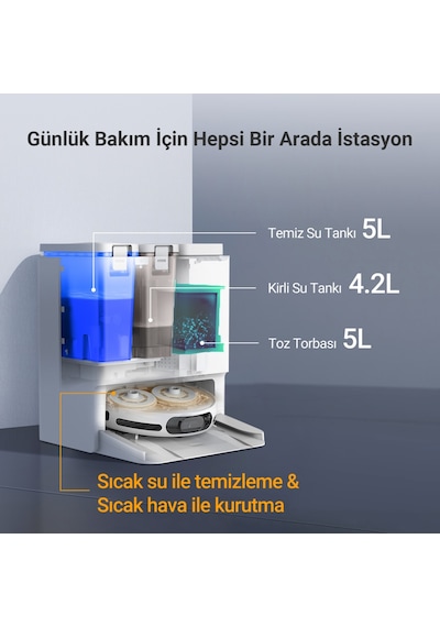 Ezvız RS20 Pro 65 W Robot Süpürge Beyaz