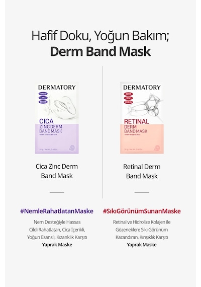 Retinal Ve Kolajenle Kırışıklık Ve Gözenek Karşıtı Maske Dermatory Pro Vita-a Retinal Derm Band Mask