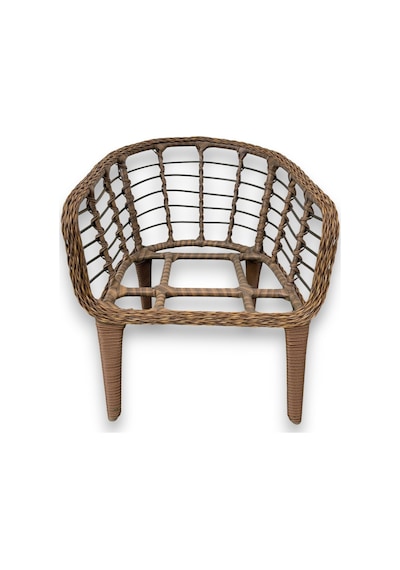 Tu Tienda Kartepe 2 1 1 Rattan Bahçe Balkon Takimi,kahve Rattan/krem Kumaş Krem