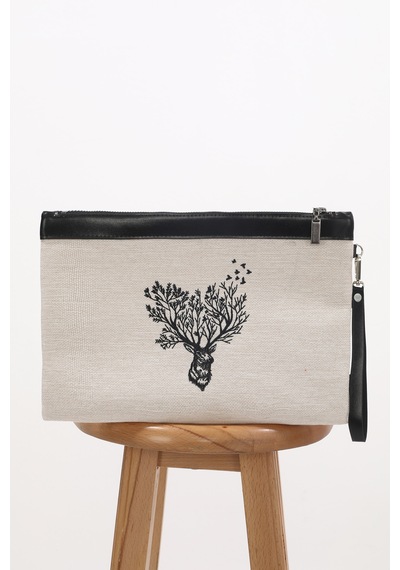 Ju Yaratıcı Tasarım Nakışlı İşlemeli Portföy Ve Clutch Çanta