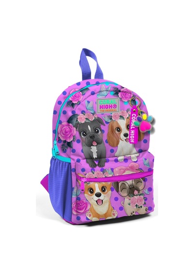Minik Yuva Sırt Çantası Pembe Köpek Desenli İki Bölmeli 23550