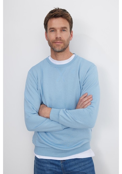 Tudors Unisex Relax Fit Rahat Kesim %100 Pamuk 3 İplik Basic Mavi Bisiklet Yaka Sweatshirt-35148 Mavi Tudors Unisex Relax Fit Rahat Kesim %100 Pamuk 3 İplik Basic Mavi Bisiklet Yaka Sweatshirt-35148 Mavi
