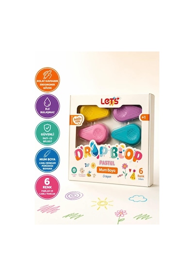 Let S Dropblop Mum Boya 6 Pastel Renk Çok Renkli