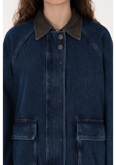 U.S. Polo Assn. Kadın Koyu Mavi Jean Gömlek Ceket 50309434-DN0023