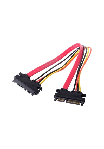 50cm SATA 22 Pin (7+15) Erkek - Dişi Veri ve Güç Uzatma Kablosu