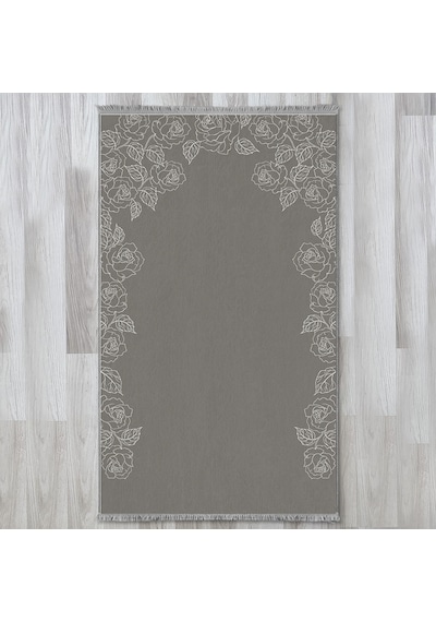 Evaşk Namazlık Dokuma Halı Kaymaz Muslumana Seccade 80 x 130 KOYU GRİ EVAŞK404A66