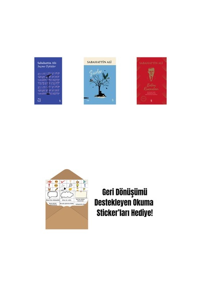 Everest Açıkhava 1 - Sabahattin Ali Seçme Öyküler + Şiirler + Sabahattin Ali Bütün Romanları Ciltli + Okuma Sticker'ları
