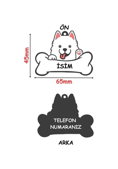 Majo İsimlik Samoyed 45mmx65mm