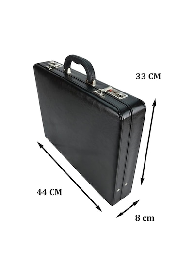 Case Club James Bond Klasik Evrak Çantası Şifreli Kilit 8 Cm Siyah