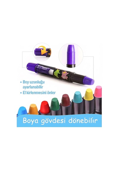 Jarmelo İpeksi Dokulu Yıkanabilir Boya Kalemleri - 12 Renk Ja90435 Çok Renkli
