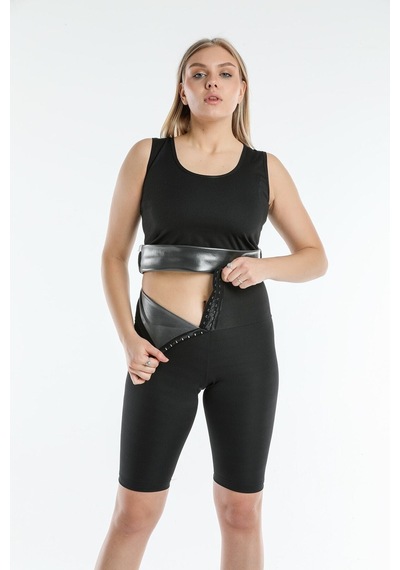 Fit Women Kadın Agraflı Termal Şort Siyah