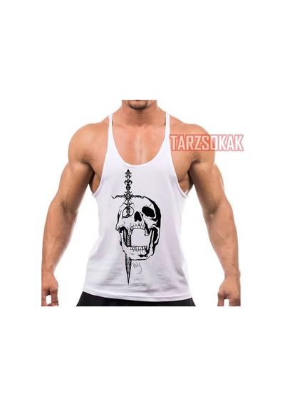 Tarzsokak Gym Tank Top Fitness Sporcu Atleti Gym57 Beyaz