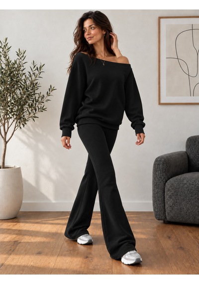 Unika Boutique Kadın Kayık Yaka İspanyol Paça İkili Takımı Çok Renkli Unika Boutique Kadın Kayık Yaka İspanyol Paça İkili Takımı Çok Renkli