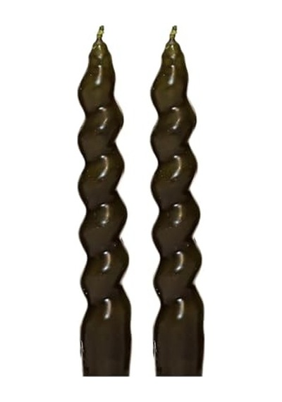 2'li Twirl Glow Siyah Şamdan Mum Seti 18 Cm Çok Renkli